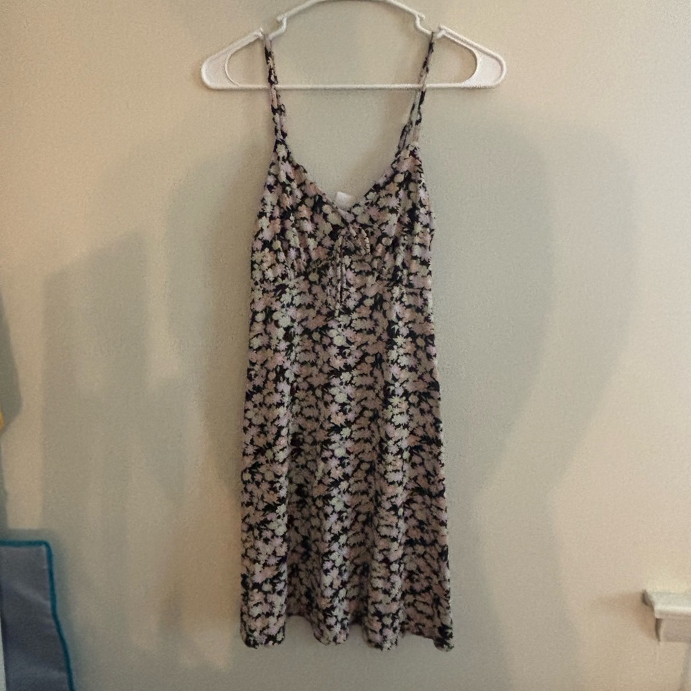 No Boundaries Black Floral Spaghetti Strap Sundress